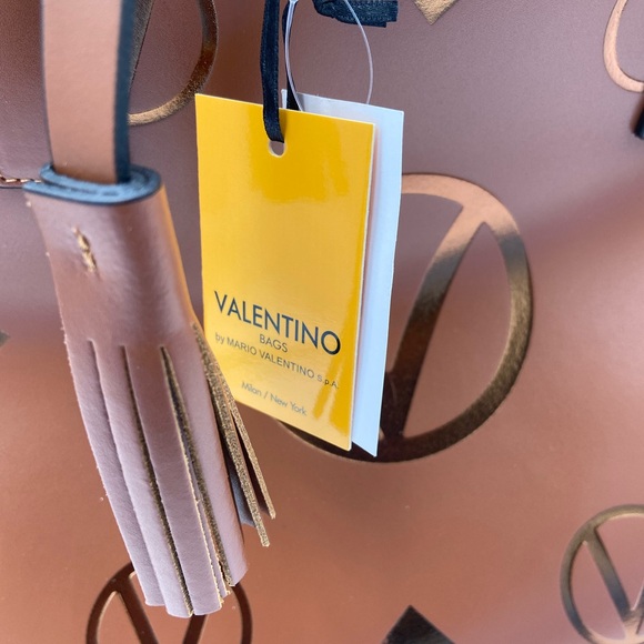 NEW! VALENTINO BY MARIO VALENTINO MAGNUS SOHO MONOGRAM LEATHER TOTE - Picture 5 of 16